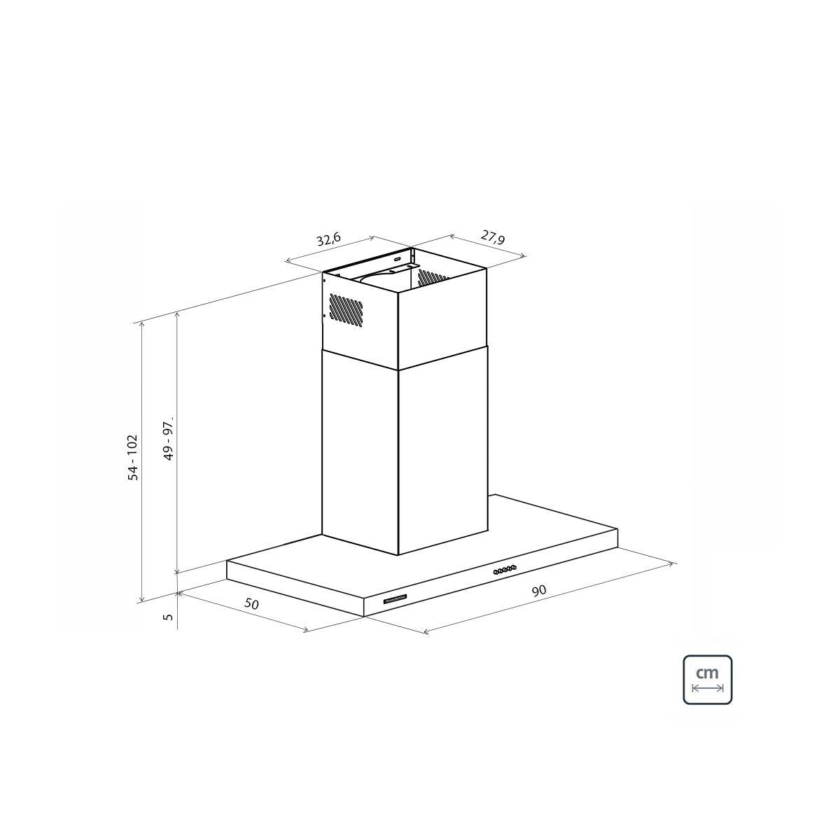 Coifa de Parede Tramontina New Dritta em Aço Inox 90 cm 220 V