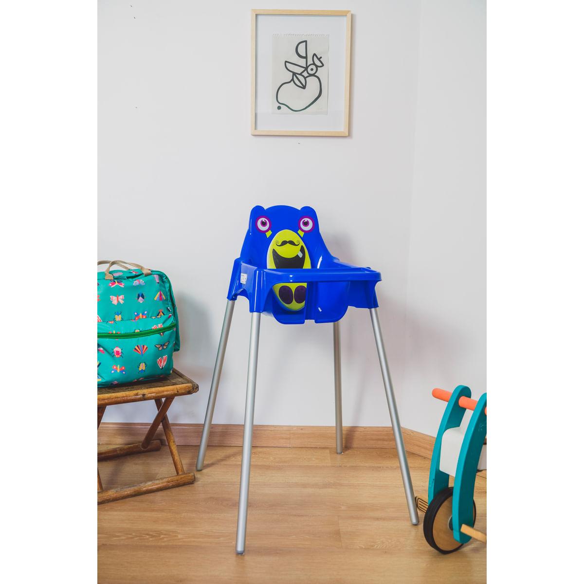 Cadeira para Refeição Infantil Tramontina Monster em Polipropileno Azul