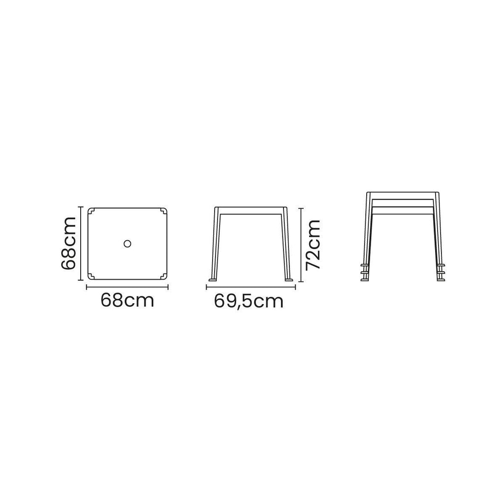 Mesa Tramontina Tambaú 68x68x72 cm em Polipropileno Vermelho