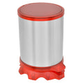 Lixeira Inox Tramontina Sofie Inox Scotch Brite e Detalhes em Plástico Translúcido Vermelho com Pedal 5 L