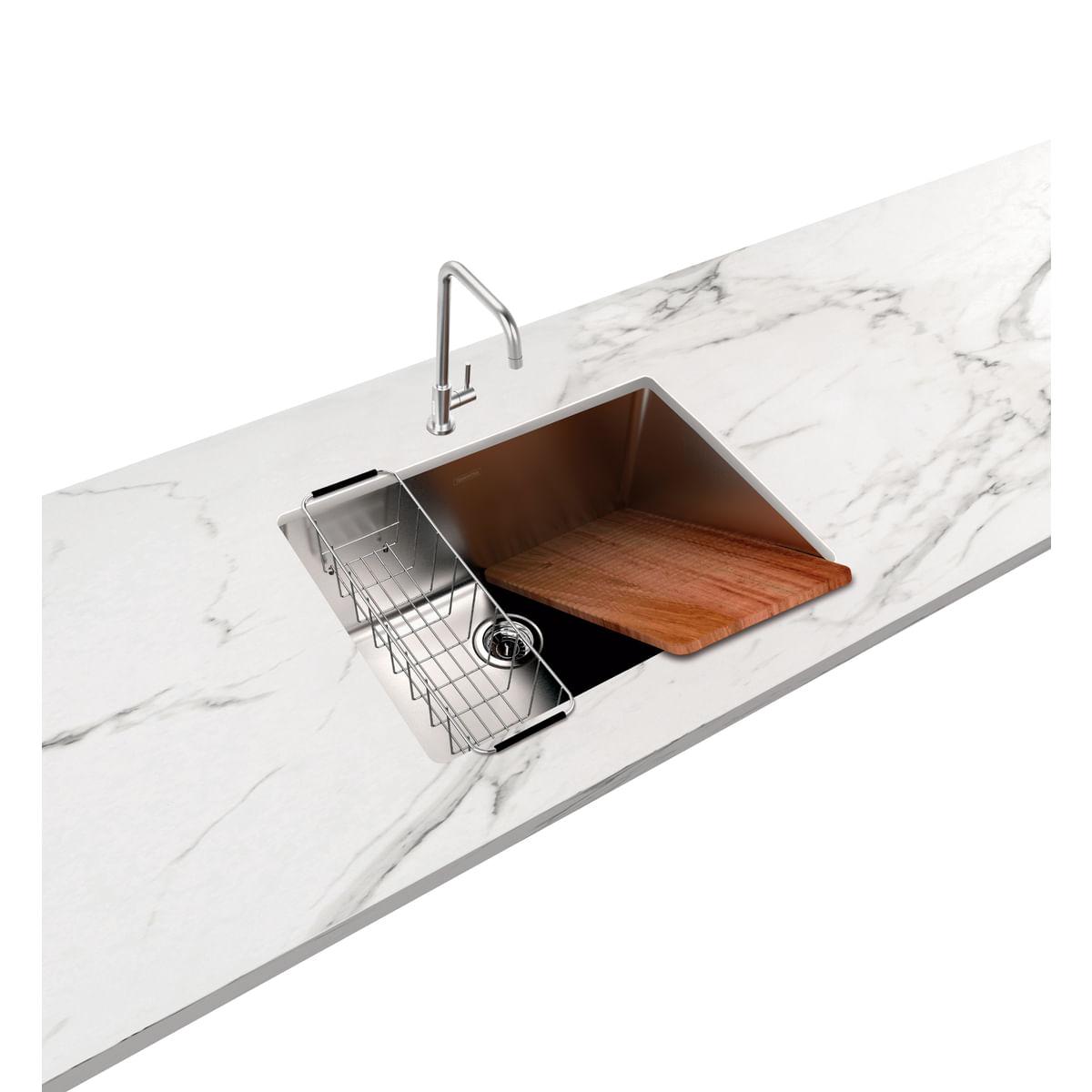 Tanque de Embutir Tramontina Jumbo 106 L em Aço Inox 70 x 50 cm