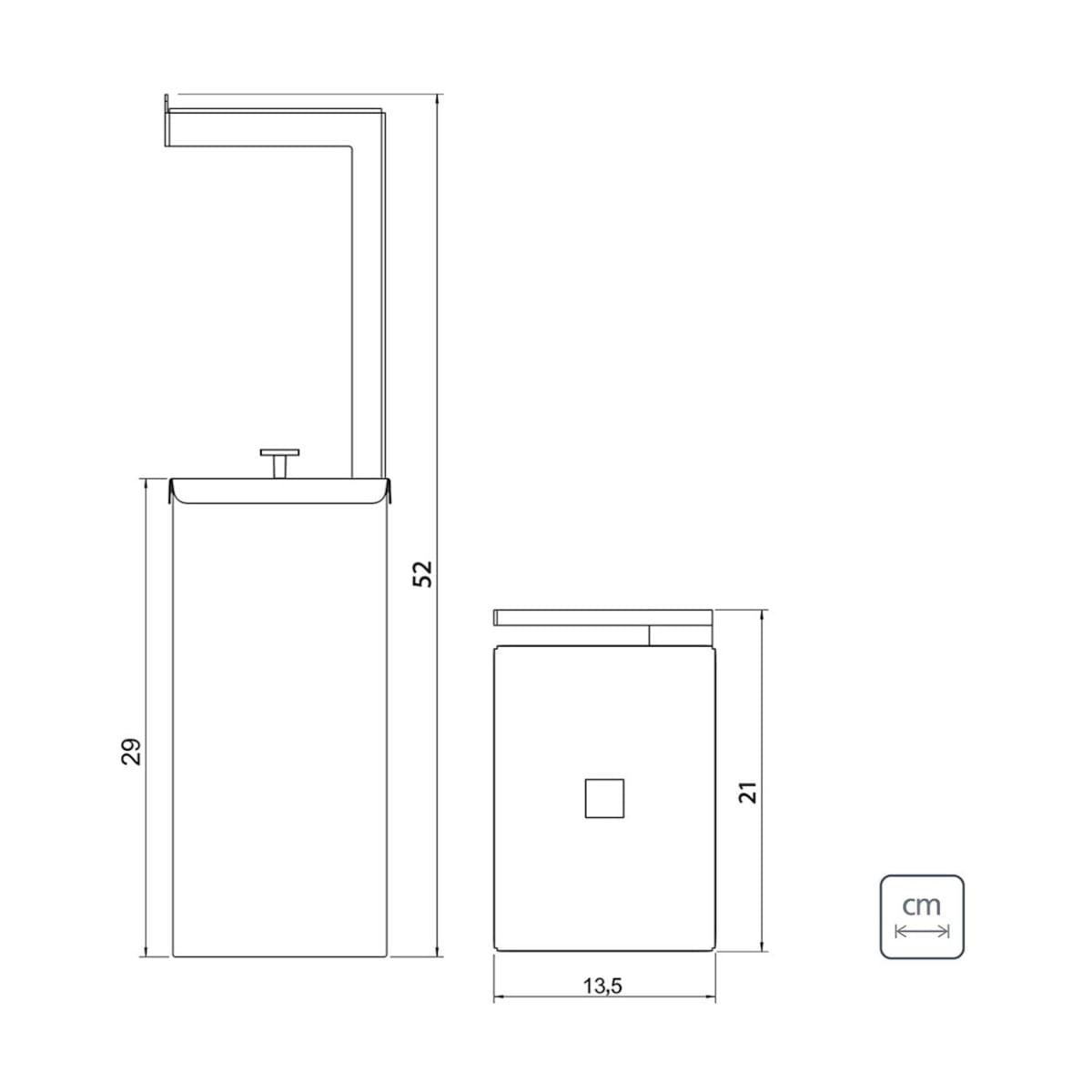 Lixeira Tramontina Luz Slim em Aço Inox Rose Gold com Porta Rolo 5,5 Litros