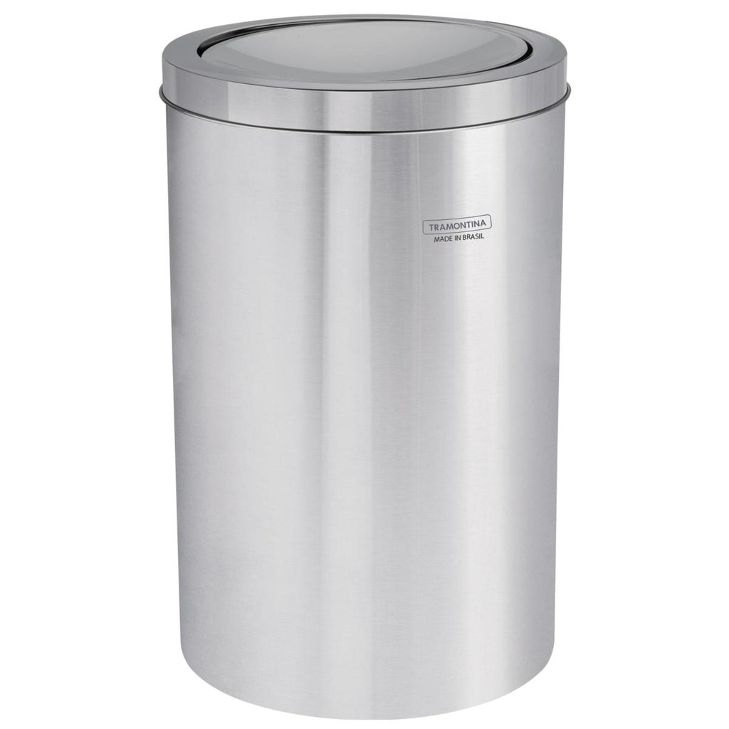 Lixeira Inox Tramontina Swing Scotch Brite e Tampa Basculante 12 Litros