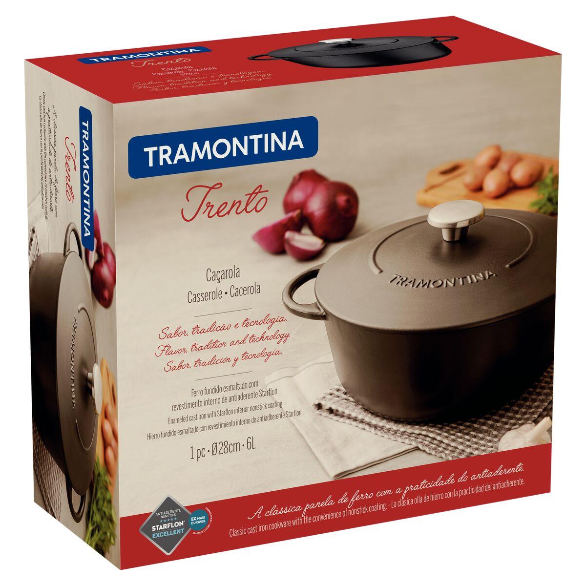 Caçarola Tramontina Trento em Ferro Esmaltado Antiaderente Starflon Excellent 28 cm 6 L