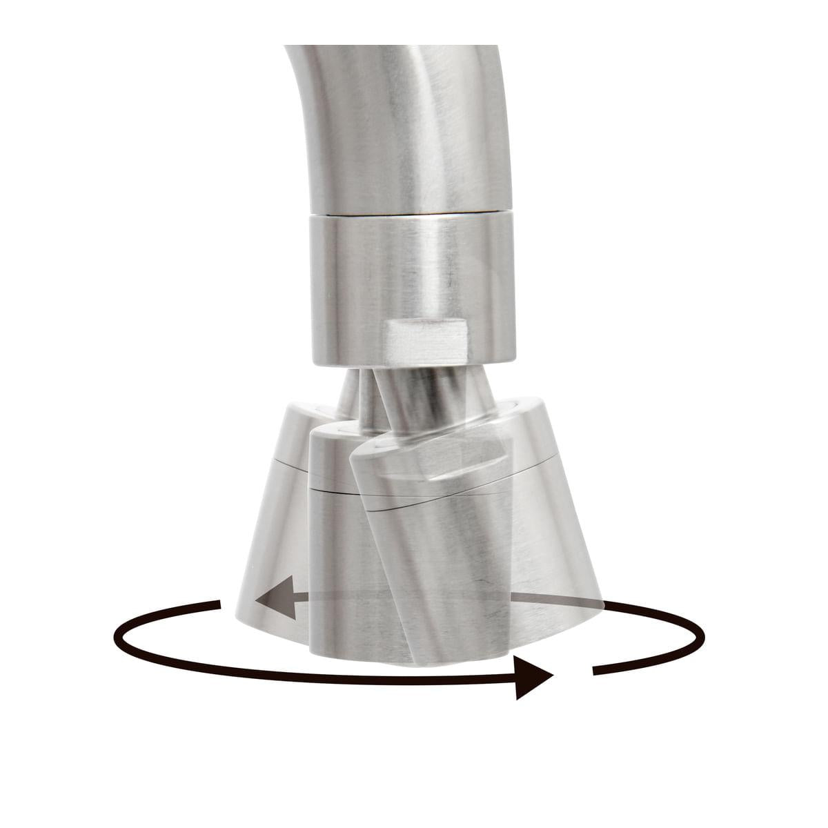 Misturador Monocomando Tramontina Arko em Aço Inox com acabamento Scotch Brite e Bica Articulada