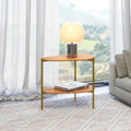 Mesa de Canto Florença em MDF Pés Metálicos 60x62x46 cm Freijó Gold Dalla Costa