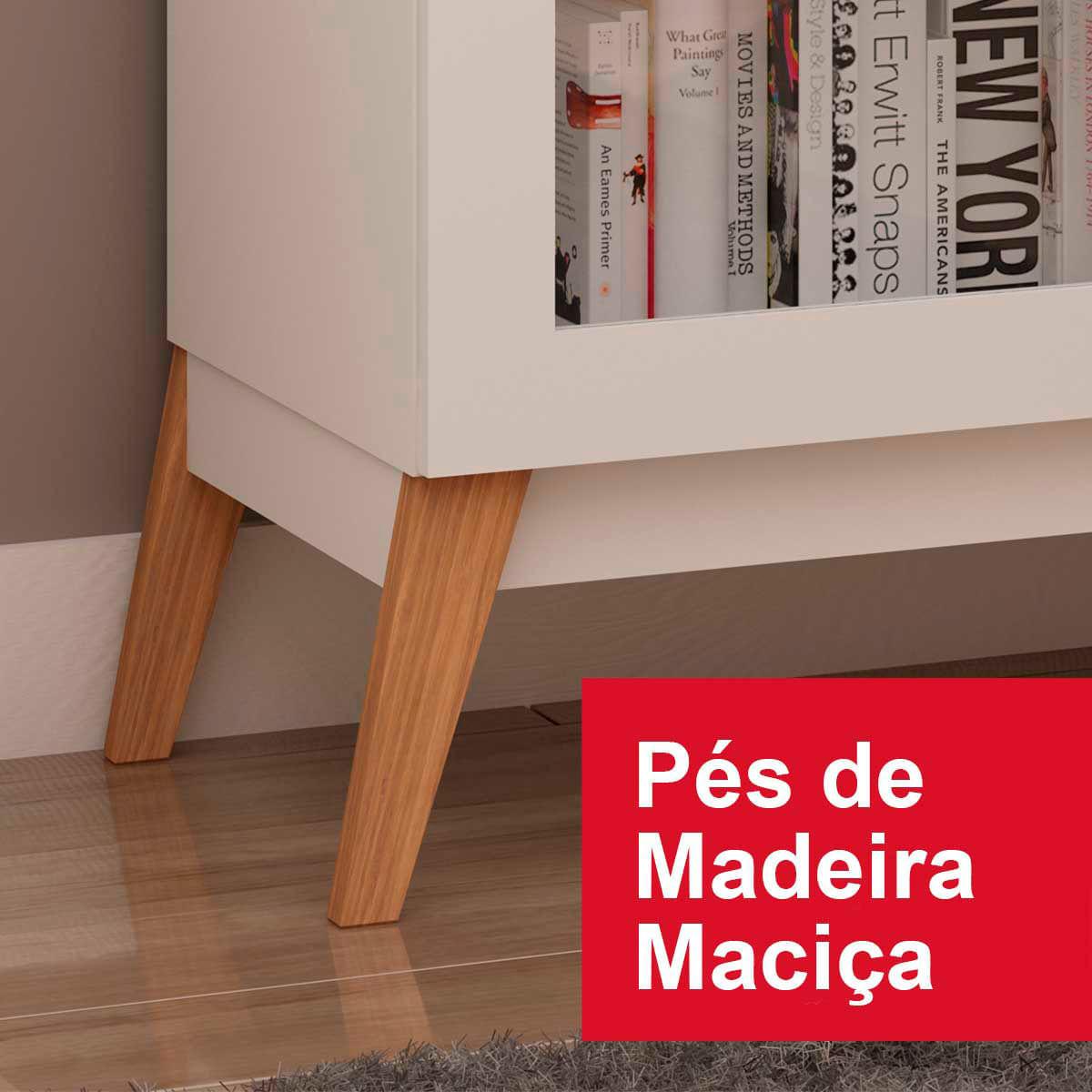 Cristaleira Malta 1 Porta Vidro 40x37x158 cm Branco Genialflex