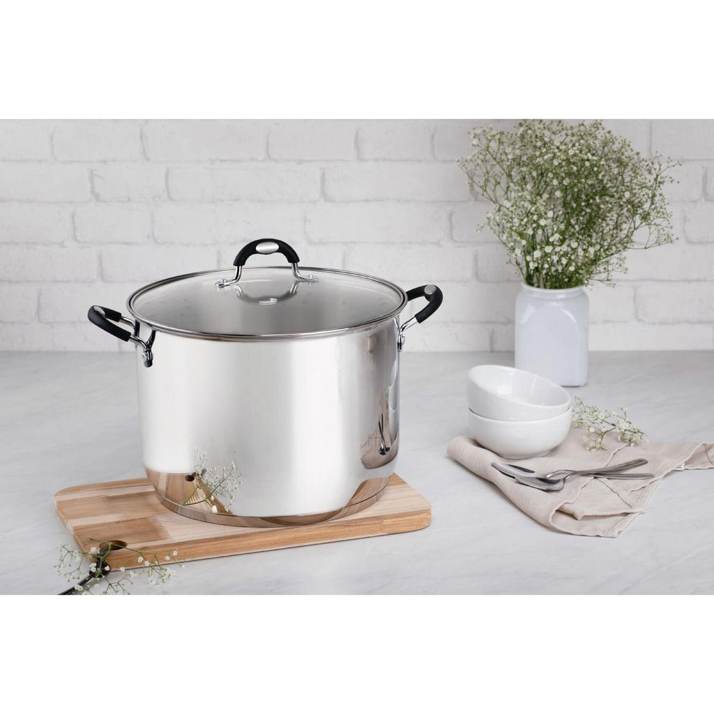 Caldeirão Tramontina Astro Aço Inox Tampa de Vidro 30 cm 15,2 Litros