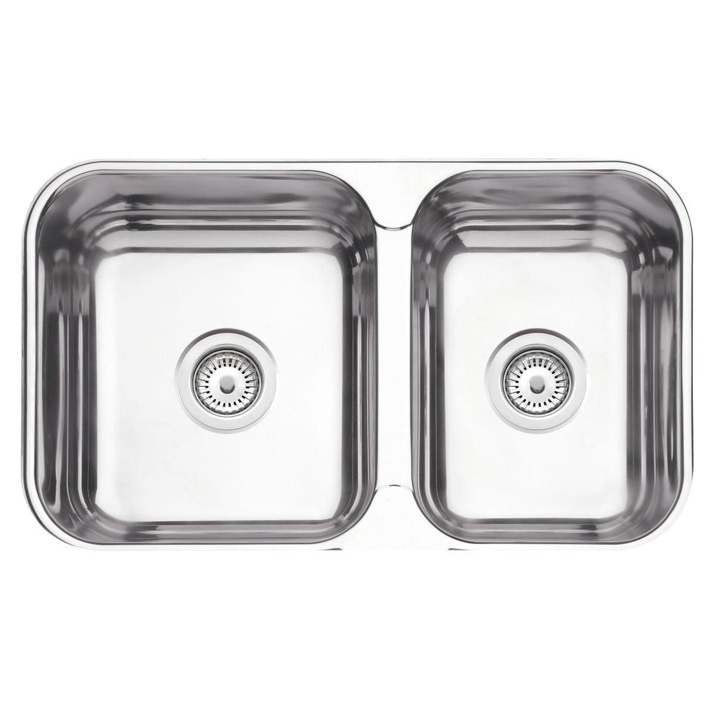 Cuba Tramontina Isis 2C 34 28 BS Perfecta em Aço Inox Polido 69 x 40, Cesto Coador, Tábua e Escorredor de Pratos