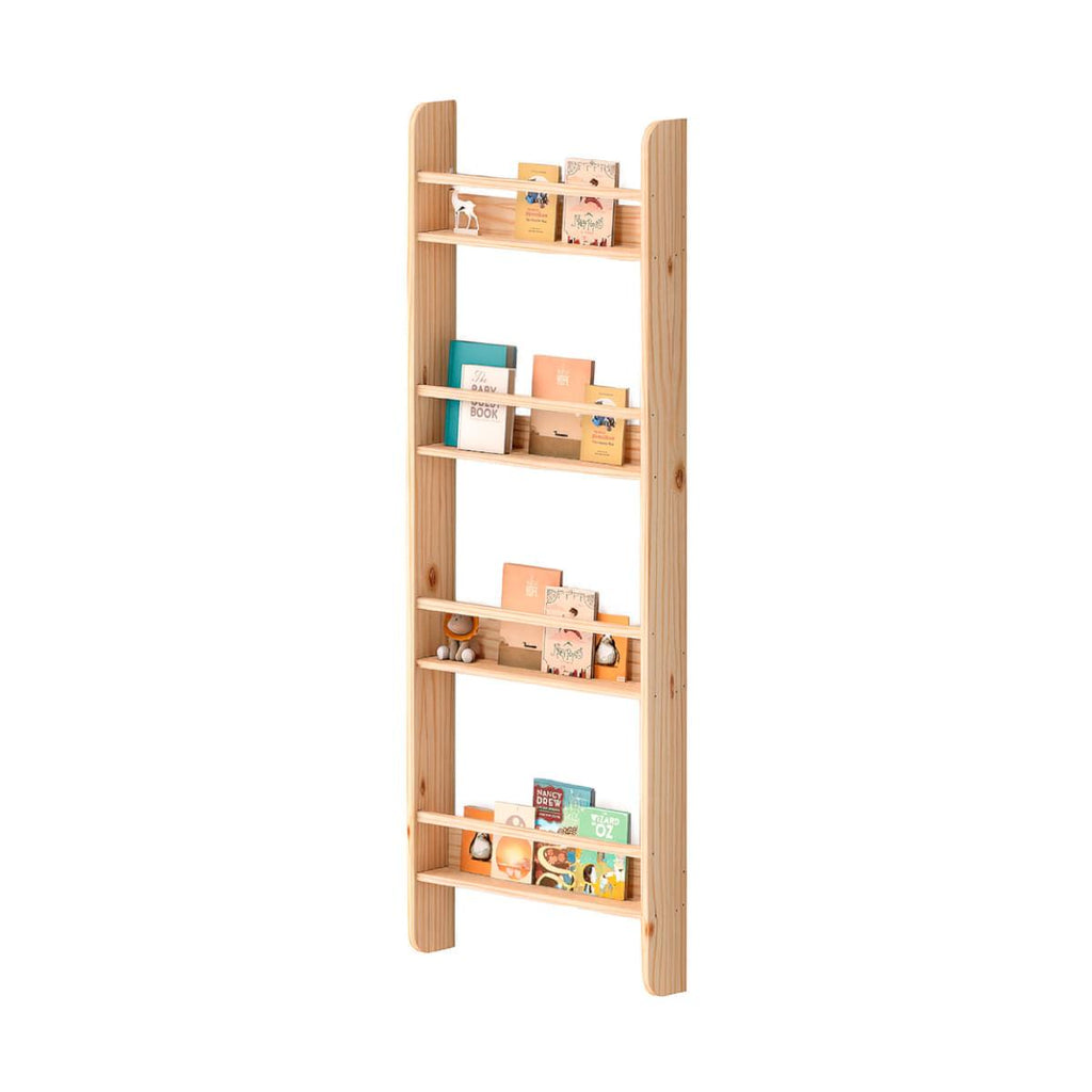 Estante de Parede para Livros 62x12x168 cm em Madeira Natural Marin Brasil