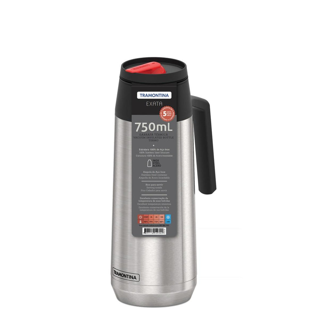 Garrafa Térmica Tramontina 0,75 Litros em Aço Inox com Ampola de Aço
