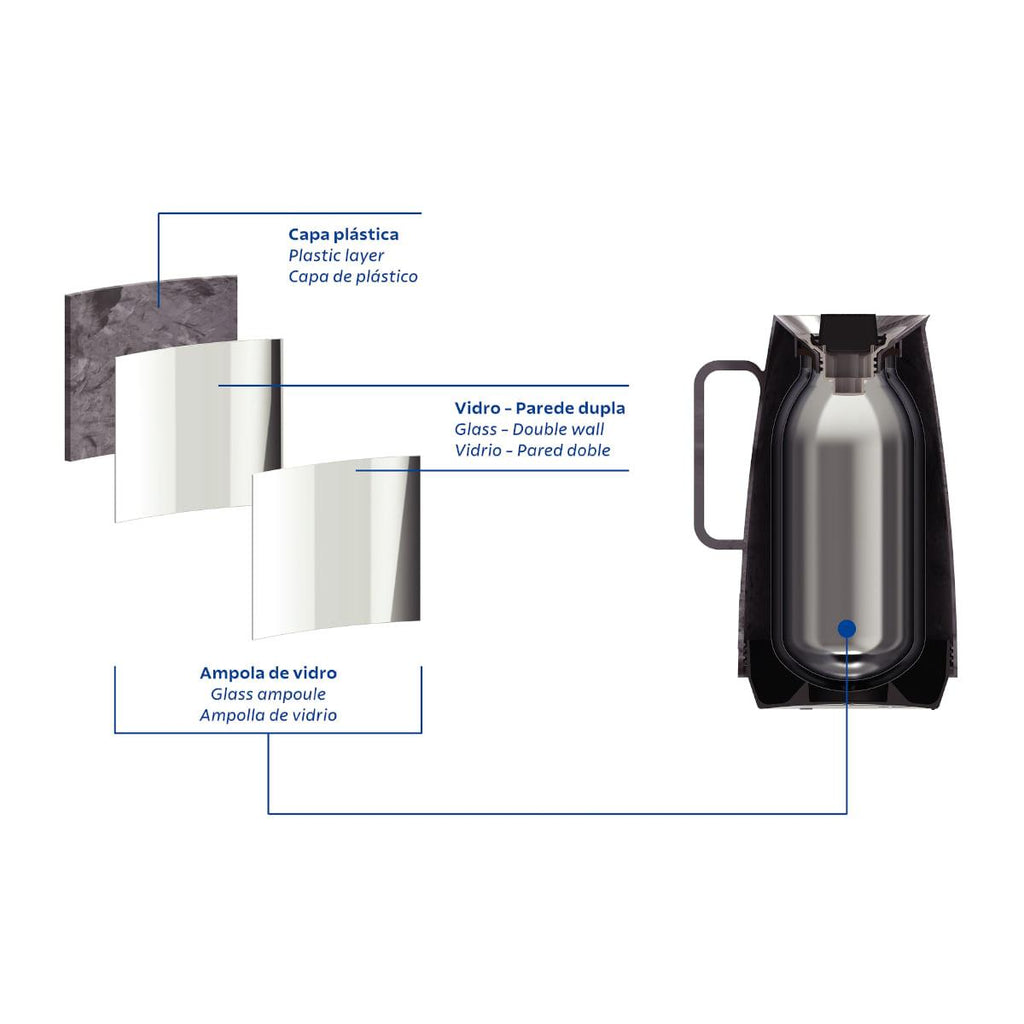 Bule Térmico Tramontina Exata em Plástico Marmorizado Cinza 500 ml