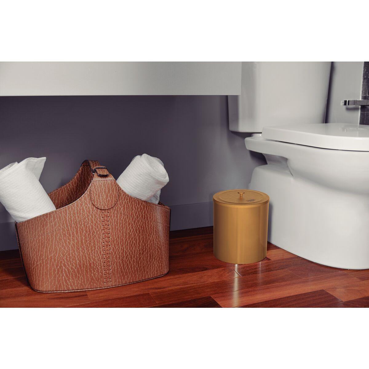 Lixeira Tramontina Útil em Aço Inox Scotch Brite com Revestimento Verniz Gold 5 Litros