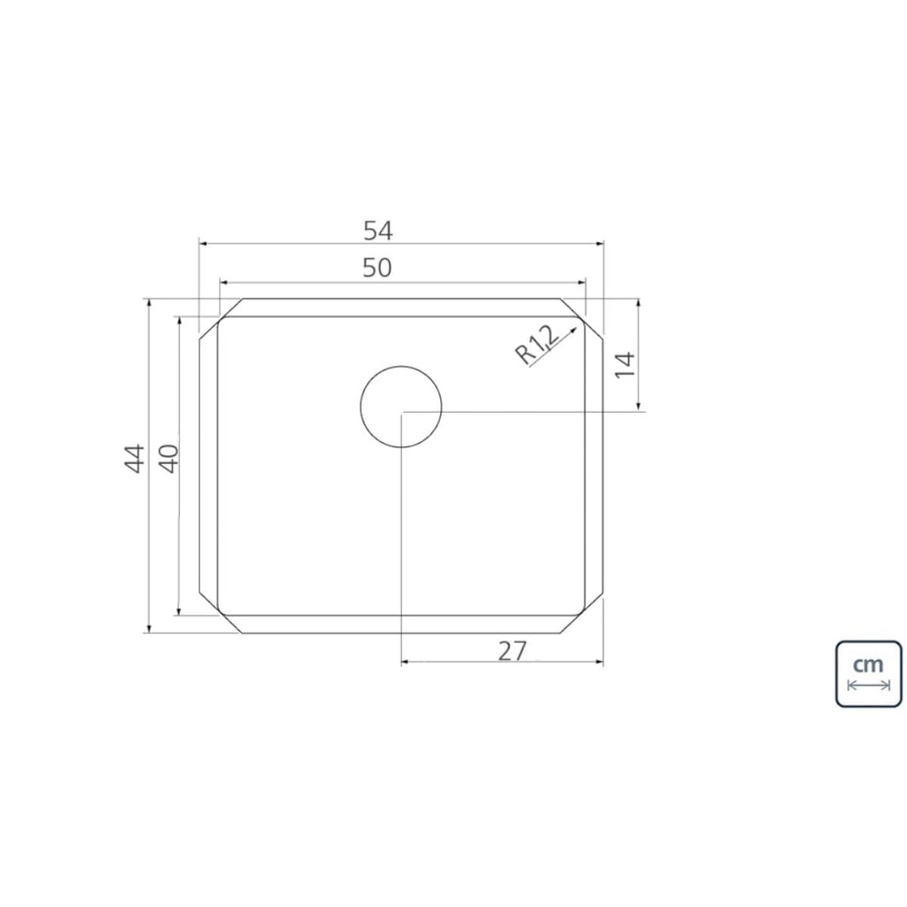 Cuba Quadrum 50 U Undermount Tramontina 50x40x20 cm em Aço Inox com Dosador de Sabão e Tábua