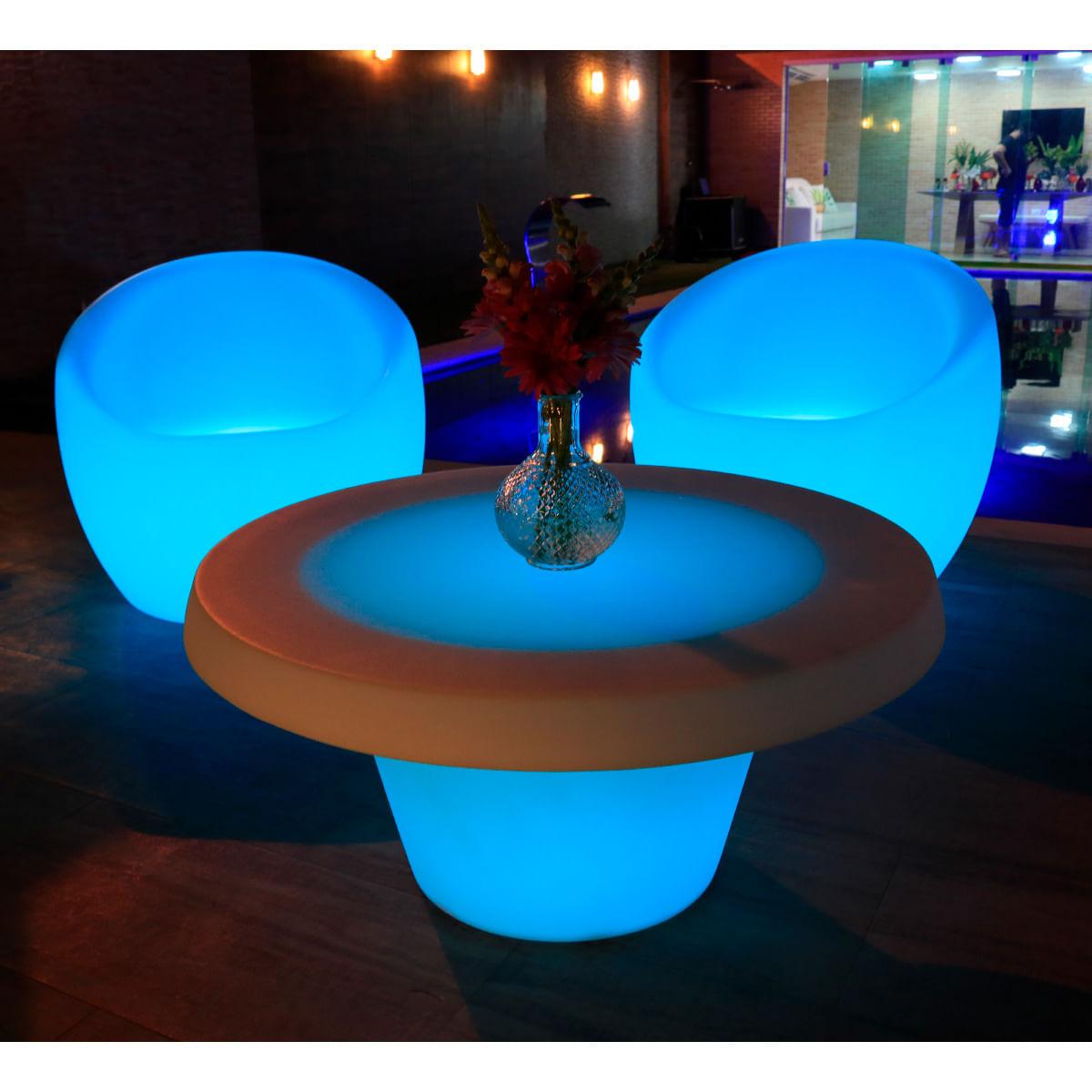 Mesa de Centro Tramontina Cona Lumiére 80x39cm Polietileno com Lâmpada Led