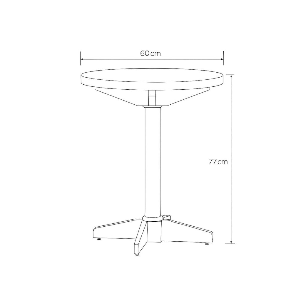 Mesa Bar Baixa Piratini 60x77cm em Madeira Maciça Castanho Acetinado