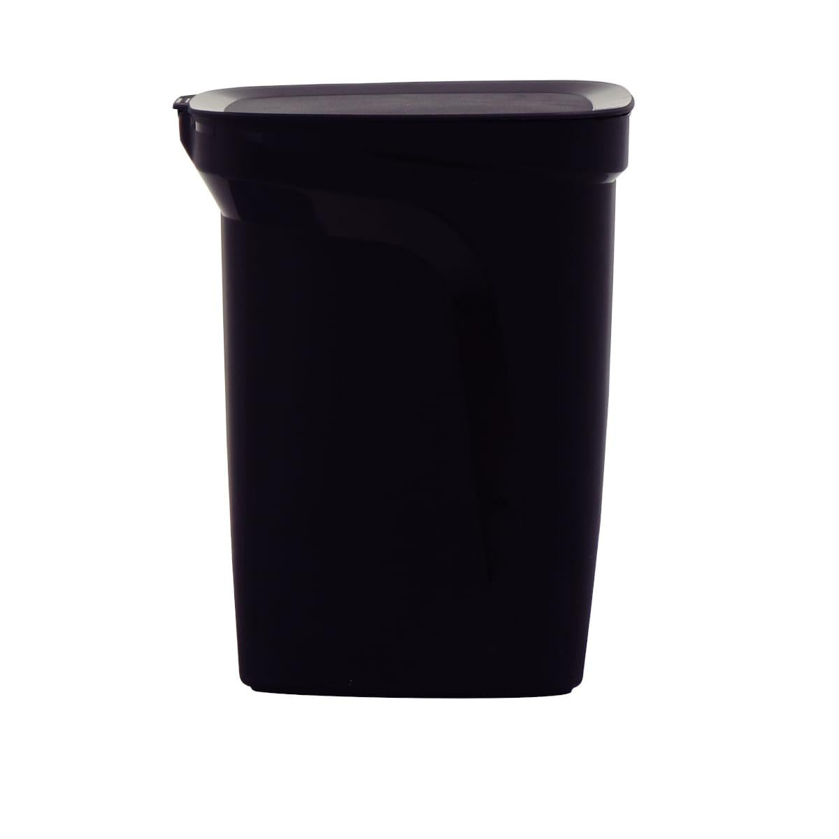 Lixeira Tramontina Compact 10 L em Polipropileno Preto com Haste em Aço Galvanizado