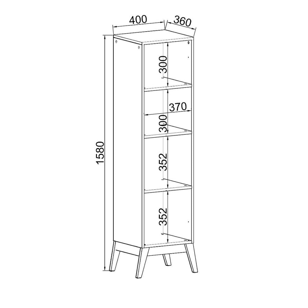 Cristaleira Malta 1 Porta Vidro 40x37x158 cm Branco Genialflex