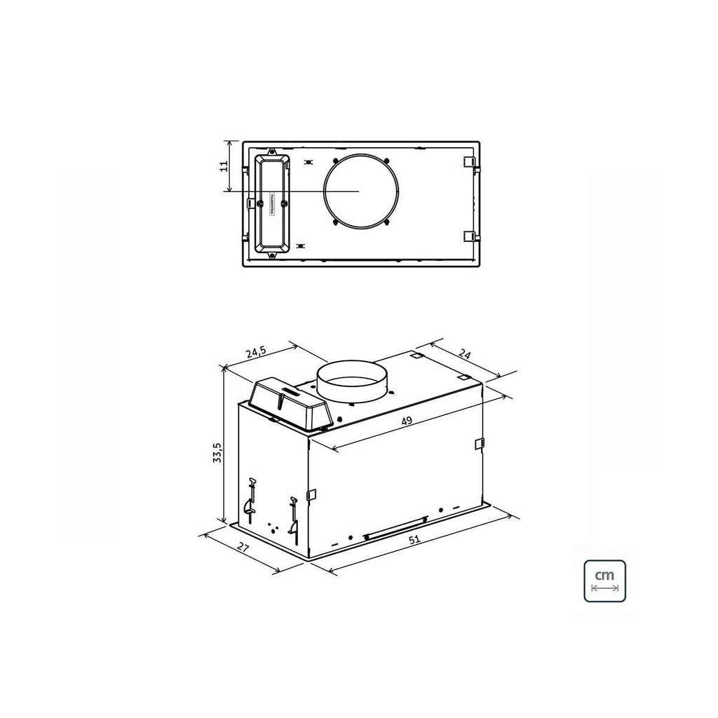 Coifa de embutir Tramontina Incasso em aço inox 51 cm
