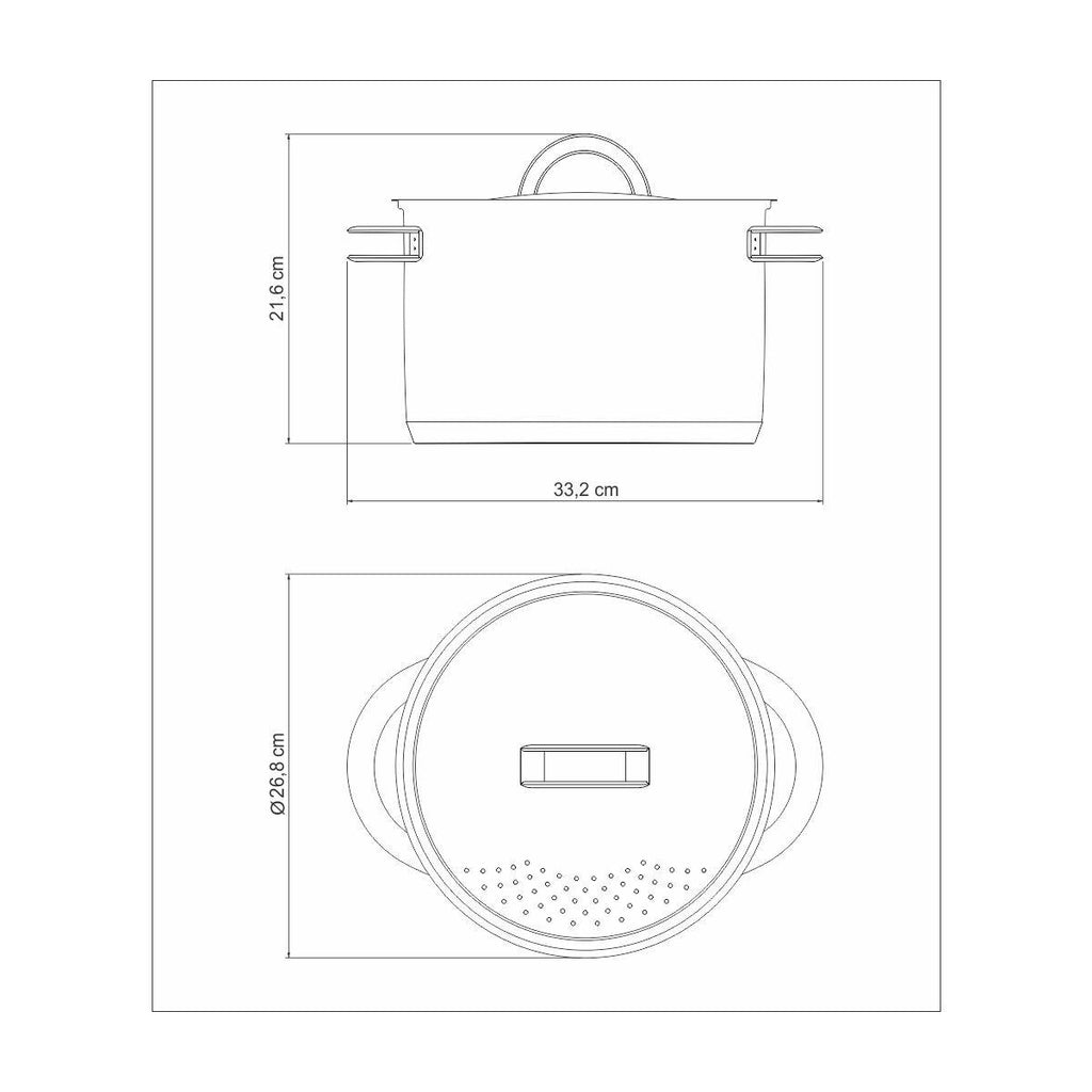 Espagueteira Tramontina Solar Aço Inox Fundo Triplo 24 cm 7,7 Litros