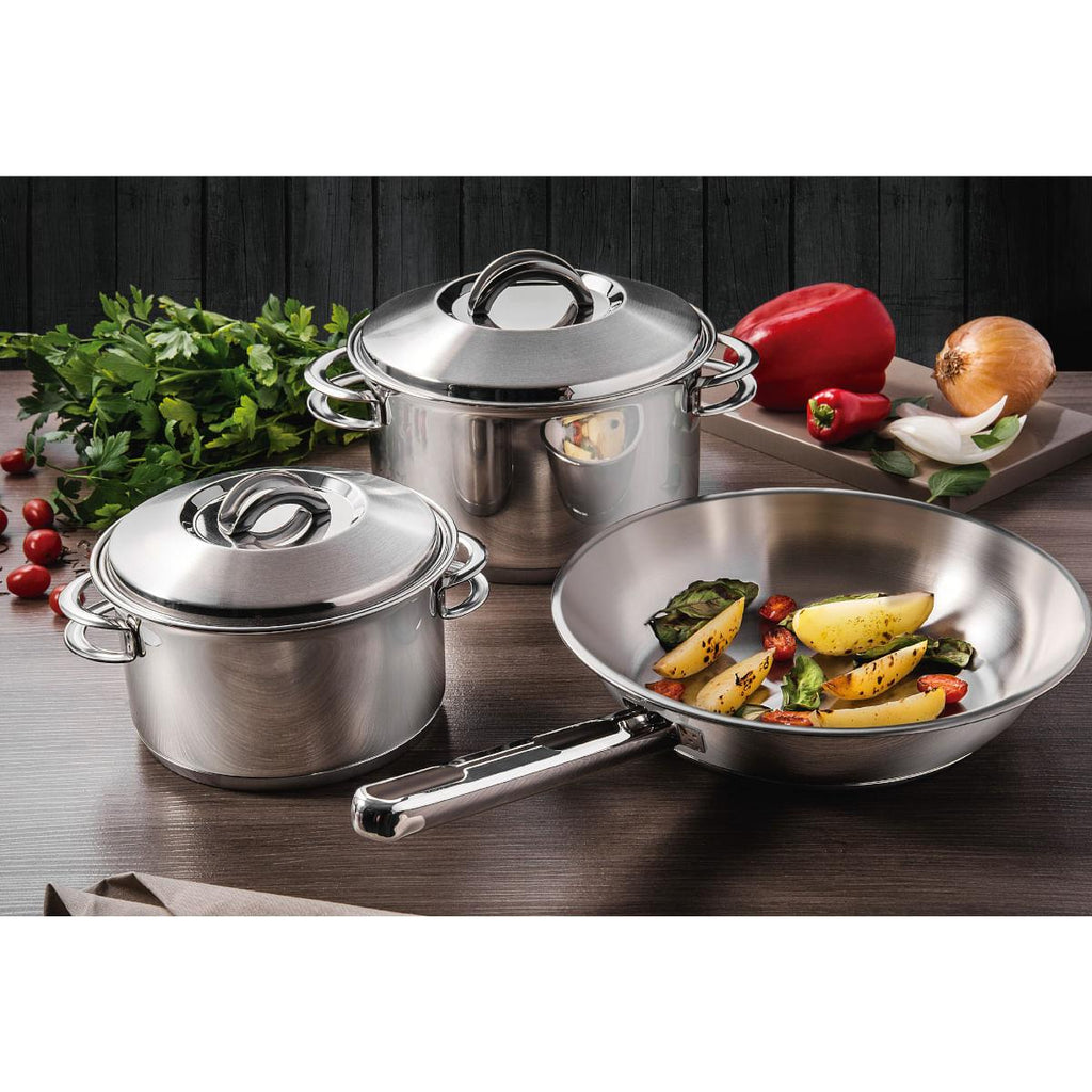 Frigideira Tramontina Allegra Aço Inox com Fundo Triplo 20 cm 1,30 L