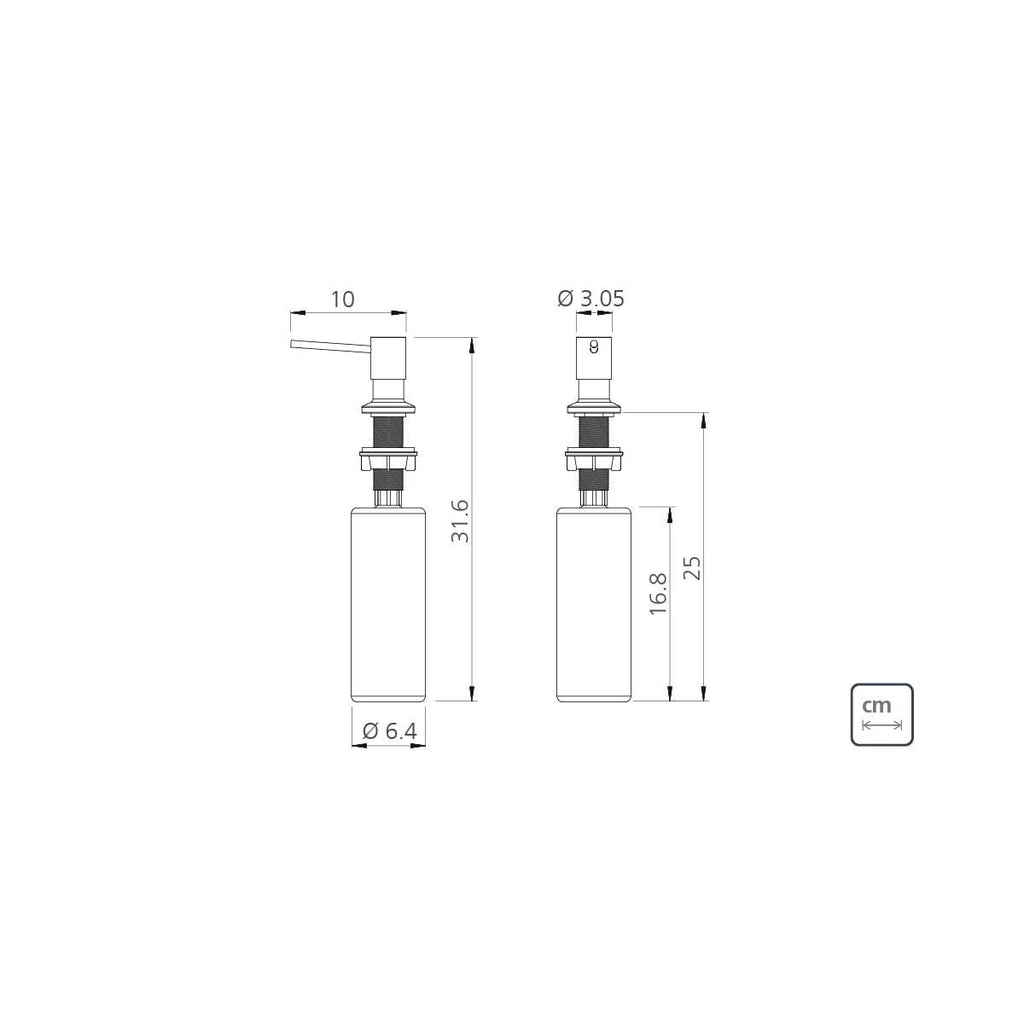 Dosador de Sabão Tramontina em Aço inox Black com Recipiente Plástico 500 ml com Revestimento PVD