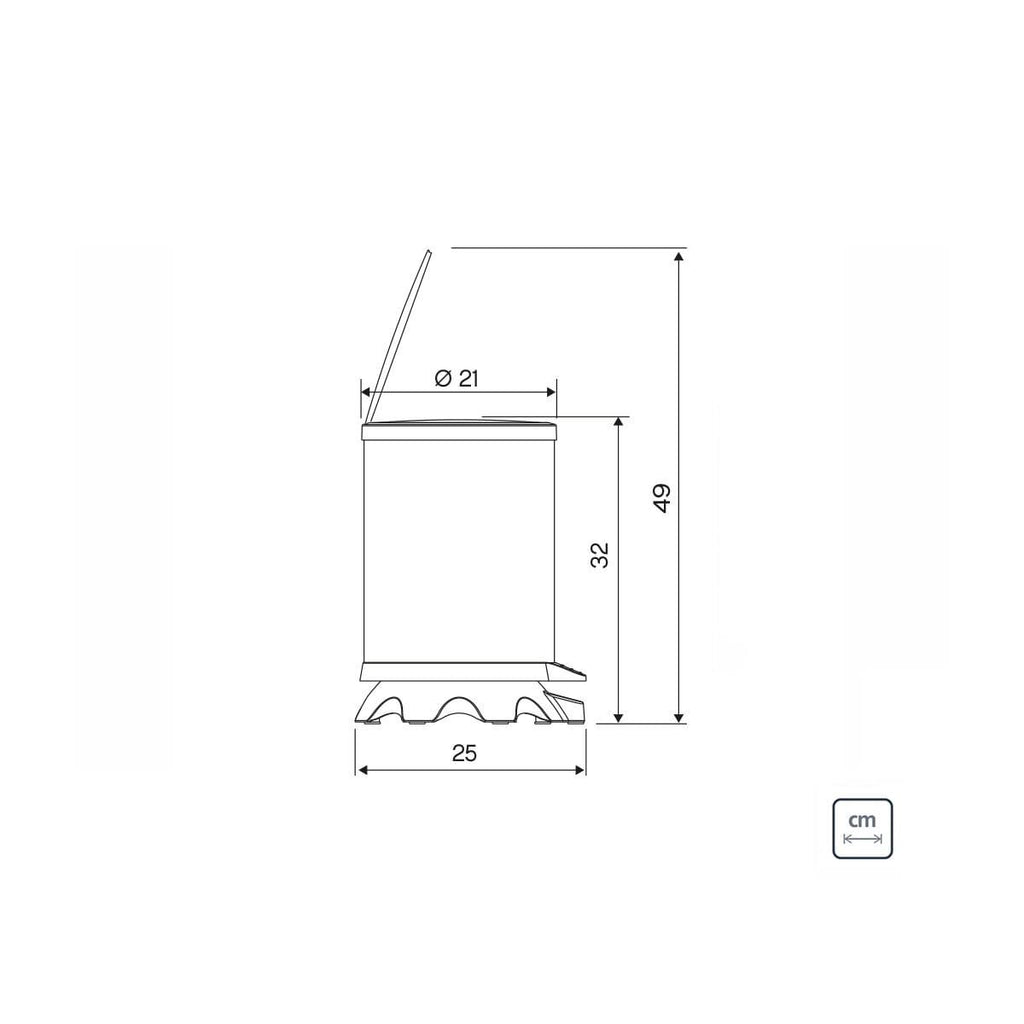 Lixeira Inox Tramontina Sofie Inox Acetinado e Detalhes em Plástico Translúcido Verde com Pedal 5 L