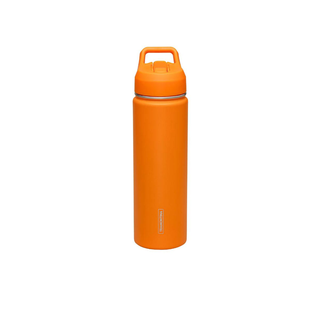 Garrafa Térmica Tramontina 650 ml Laranja com Canudo