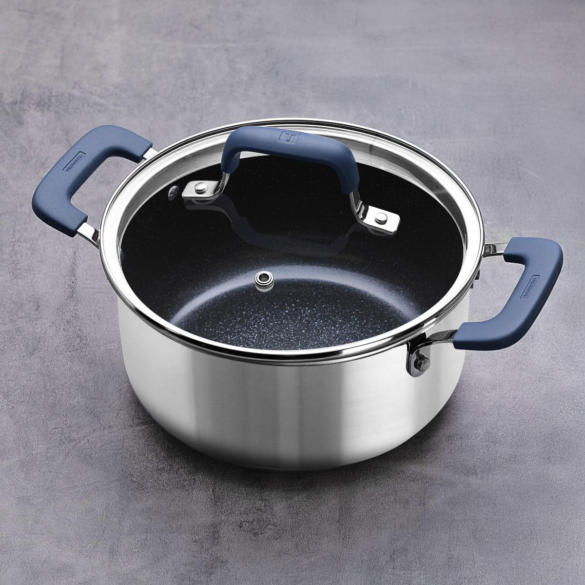 Caçarola Tramontina Romagna Aço Inox Cerâmico Black Stone 20 cm 3,2 L