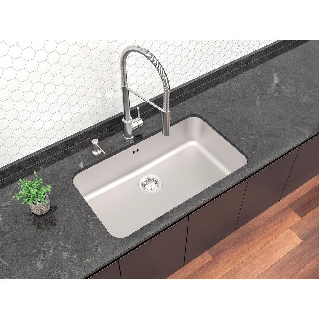 Cuba de Embutir Tramontina Dora 70 BL R6 em Aço Inox Acetinado 70x40x20 cm e Válvula com Escape