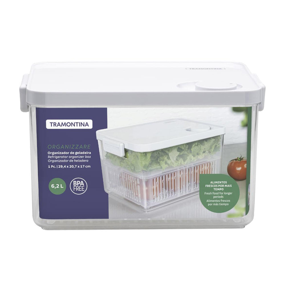 Pote Organizador de Geladeira Tramontina Organizzare com Controle de Umidade 6,2 L