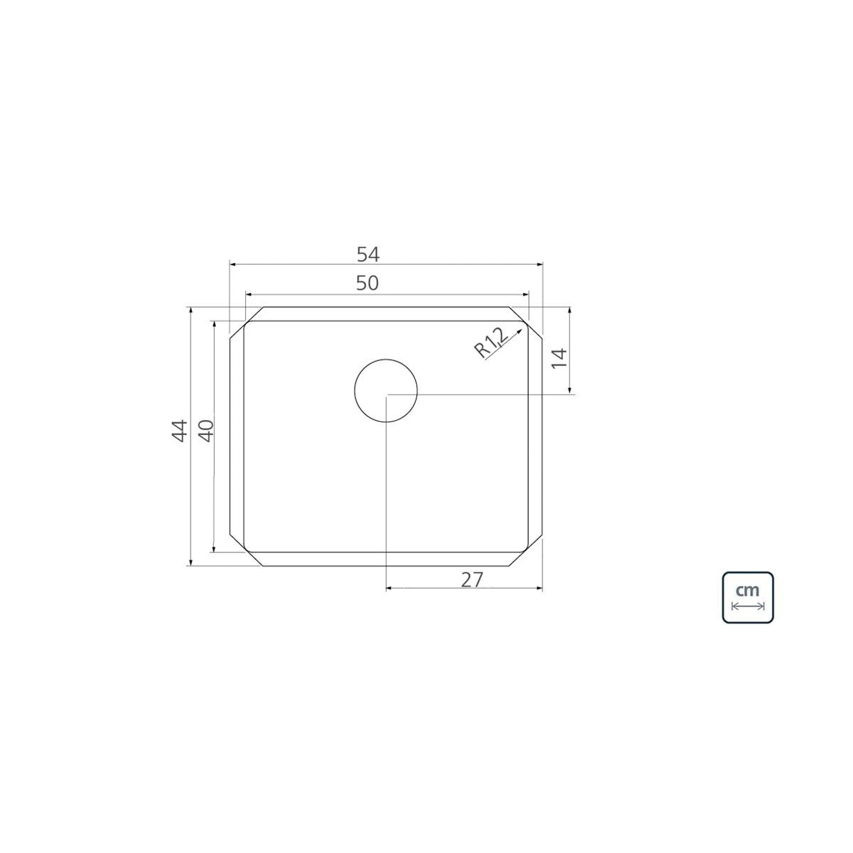 Cuba de Embutir Quadrum 50 U Undermount Tramontina 50x40x20 cm Aço Inox Acetinado