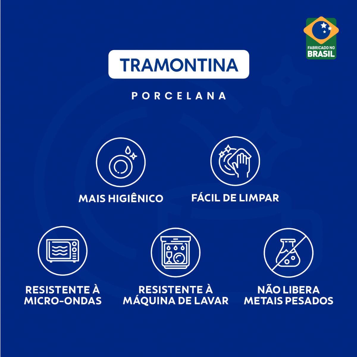 Aparelho de Jantar Tramontina Valentina 20 Peças em Porcelana Decorada