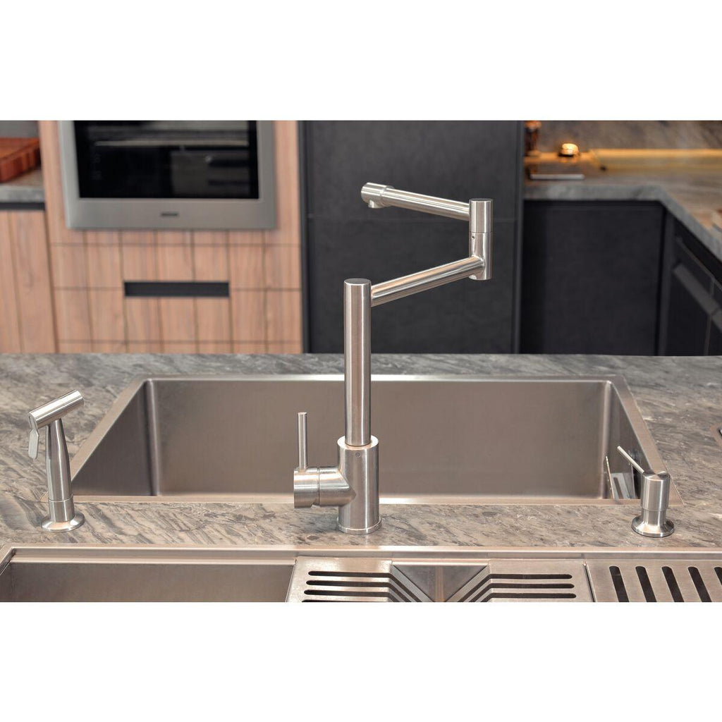 Misturador Monocomando Articulado Tramontina Flexion em Aço Inox e Acabamento Scotch Brite