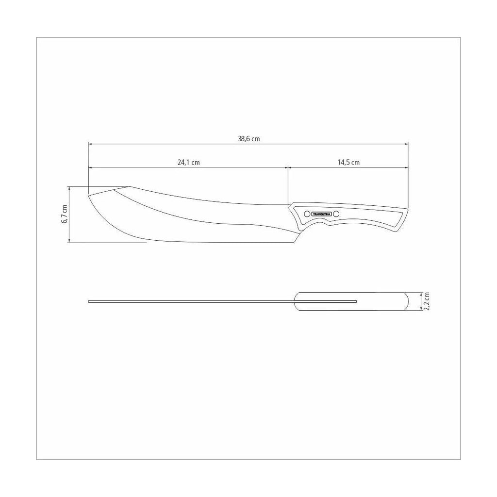 Faca para Carne Tramontina Churrasco Black Aço Inox Escurecido e Cabo de Madeira 10"