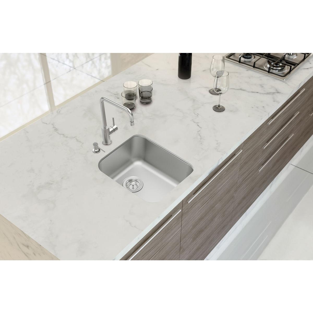 Cuba de Embutir Tramontina 34 x 40 cm Dora 34 BL em Aço Inox Acetinado com Válvula