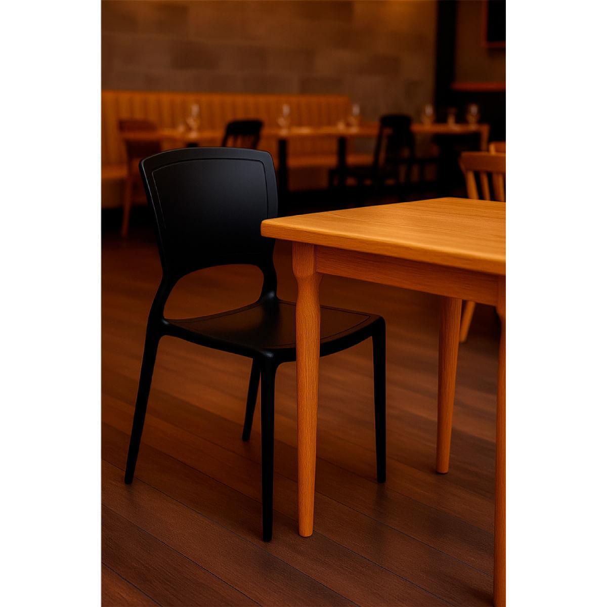Mesa Quadrada Údine em Madeira Natural Acetinado 80x80x76cm Piratini