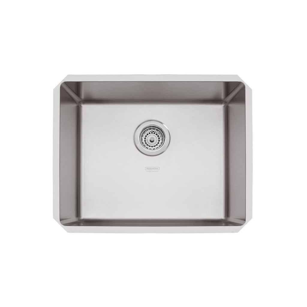 Cuba de Embutir Quadrum 50 U Undermount Tramontina 50x40x20 cm Aço Inox Acetinado