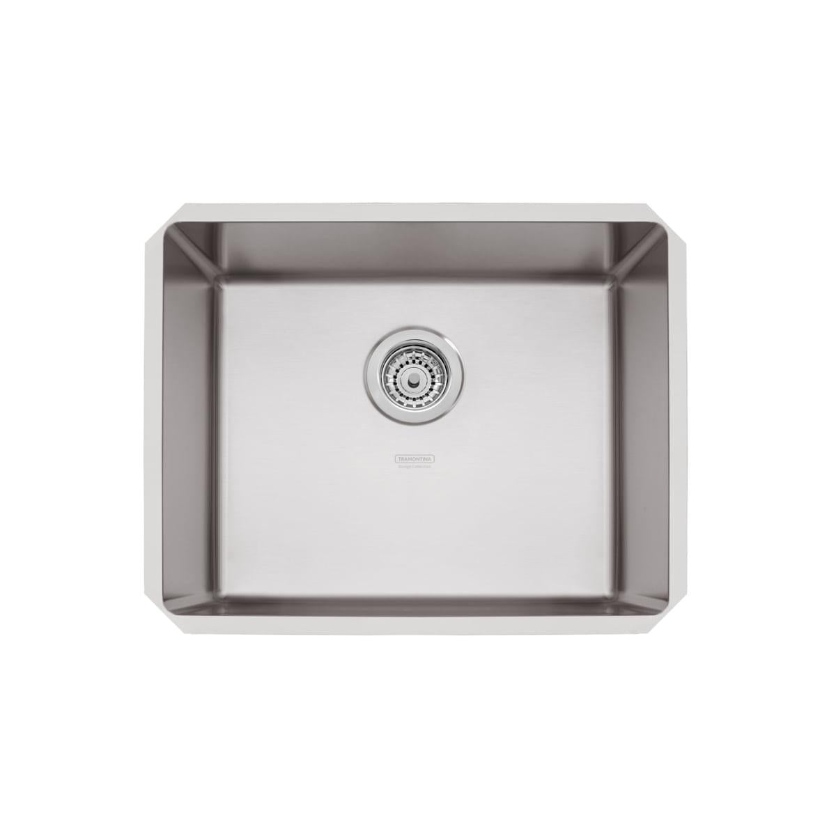 Cuba de Embutir Quadrum 50 U Undermount Tramontina 50x40x20 cm Aço Inox Acetinado