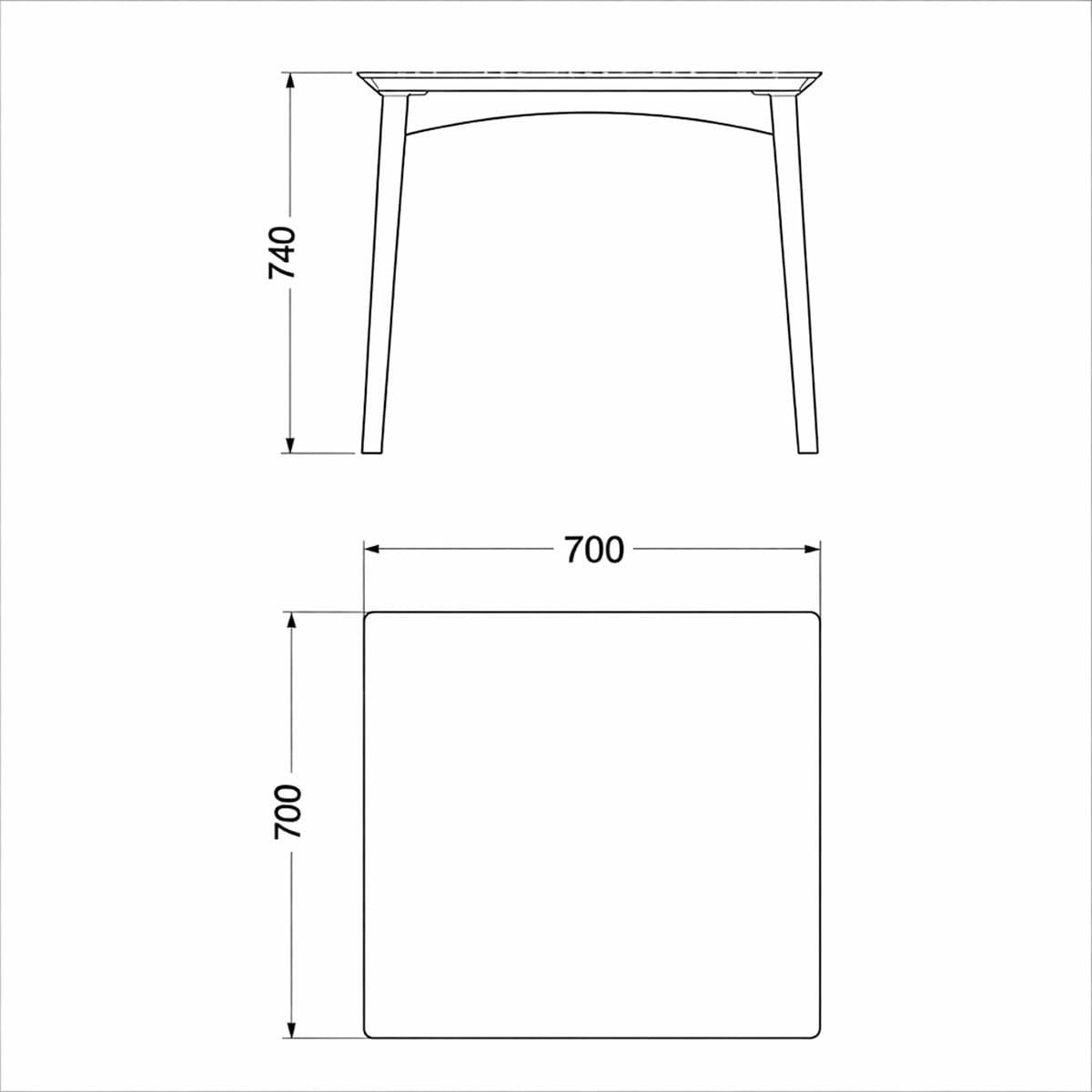 Mesa 4 Lugares Júpiter 70cm em Polipropileno Preto com Impresso Freijó Acrilys