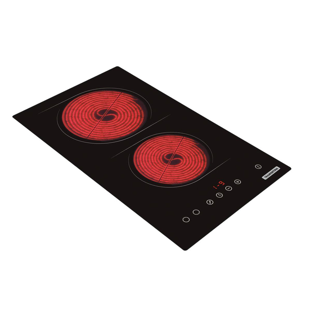 Cooktop Elétrico Tramontina New Dominó Vitrocerâmico com 2 Áreas de Aquecimento e Comando Touch