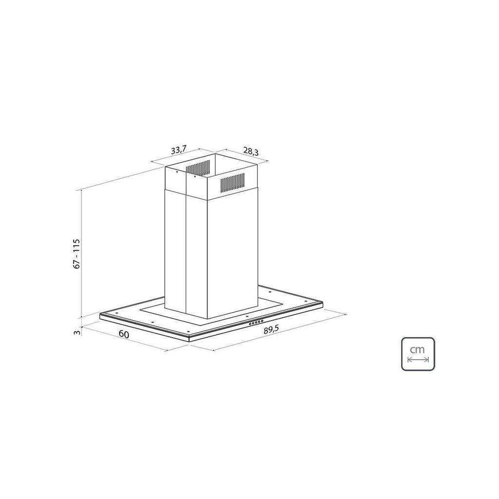 Coifa de Ilha Tramontina Slim Isla 90 em Aço Inox com Acabamento Scotch Brite 90 cm 220 V