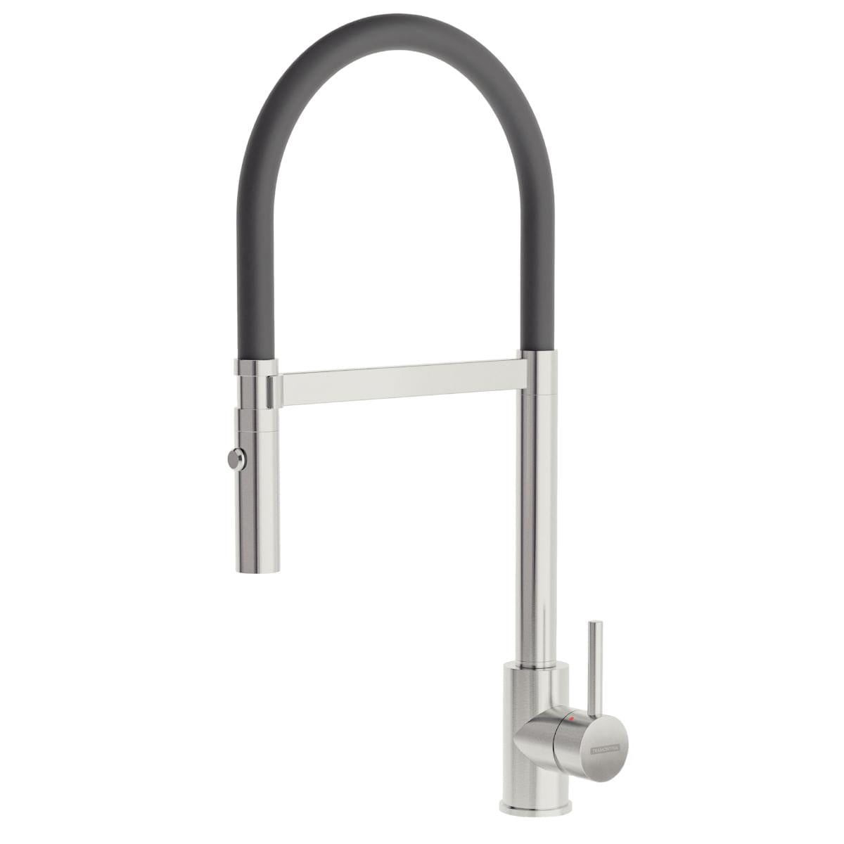 Misturador Monocomando Versatile Black em Aço Inox com Mangueira de Silicone Preto