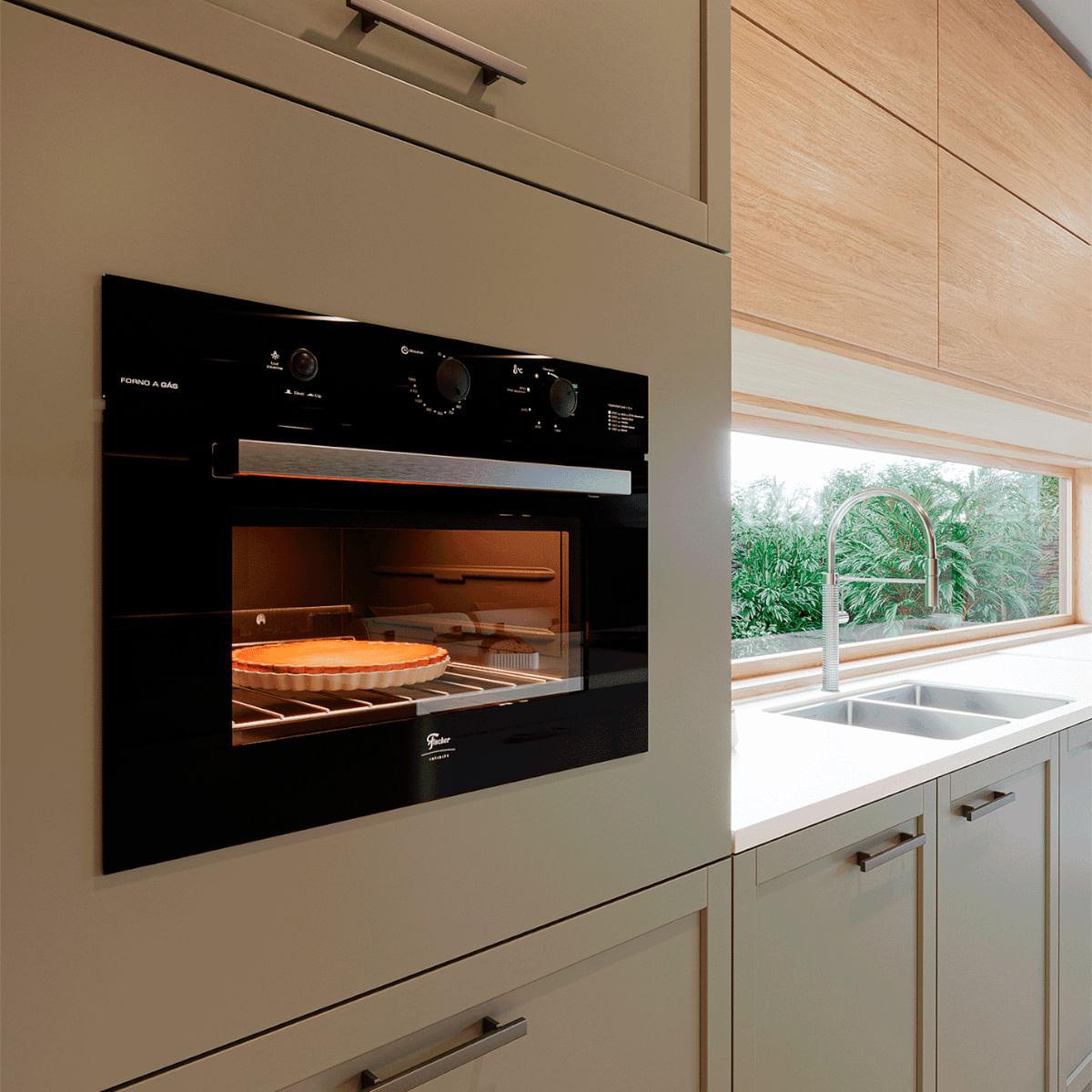 Forno a Gás de Embutir Fischer Infinity 50 litros com Grill 127V
