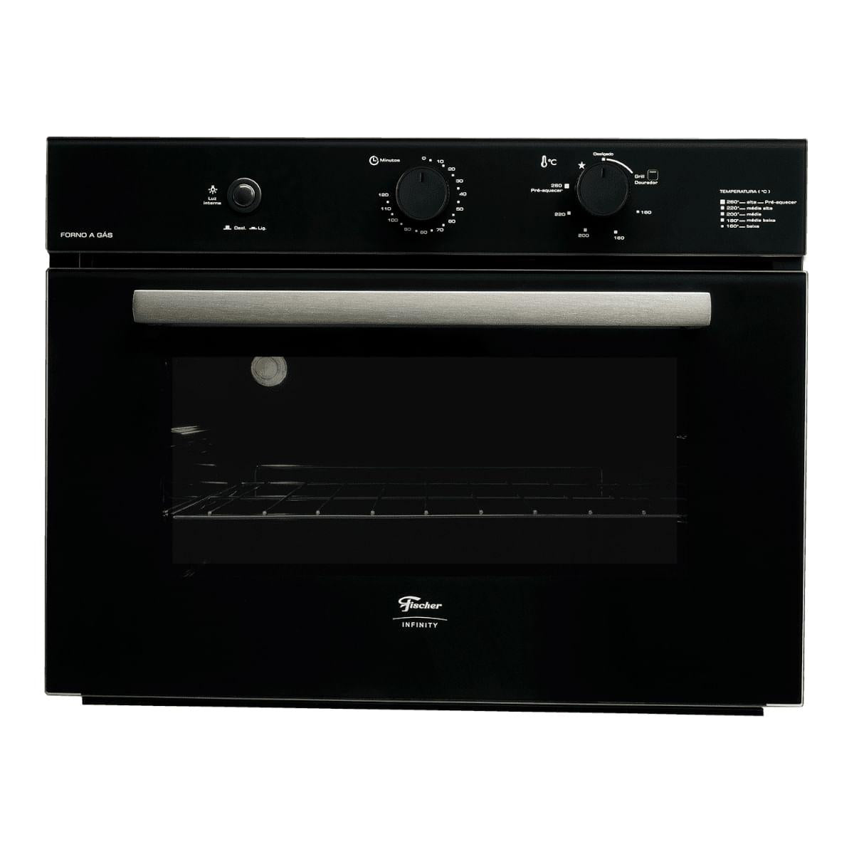 Forno a Gás de Embutir Fischer Infinity 50 litros com Grill 220V