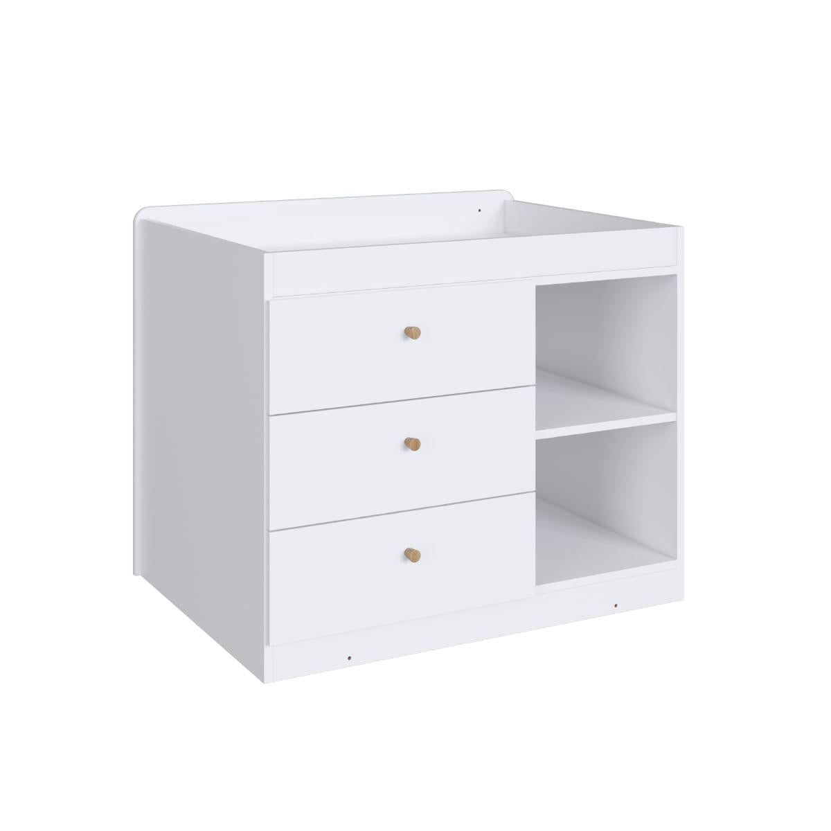 Berço Cama com Cômoda e Cama Auxiliar Aveiro Branco Completa Móveis