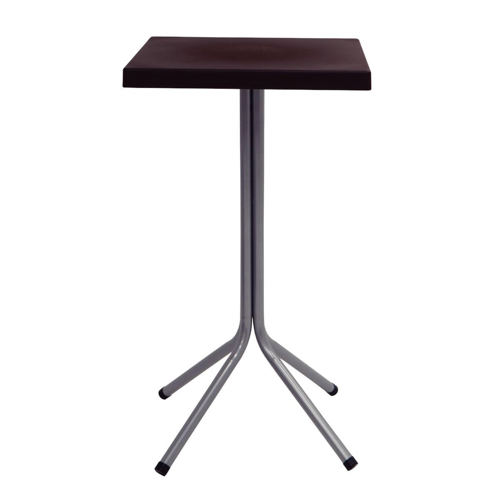 Mesa Quadrada Tramontina Sigma Alta 59x106 cm Marrom Polipropileno e Base em Aço Carbono