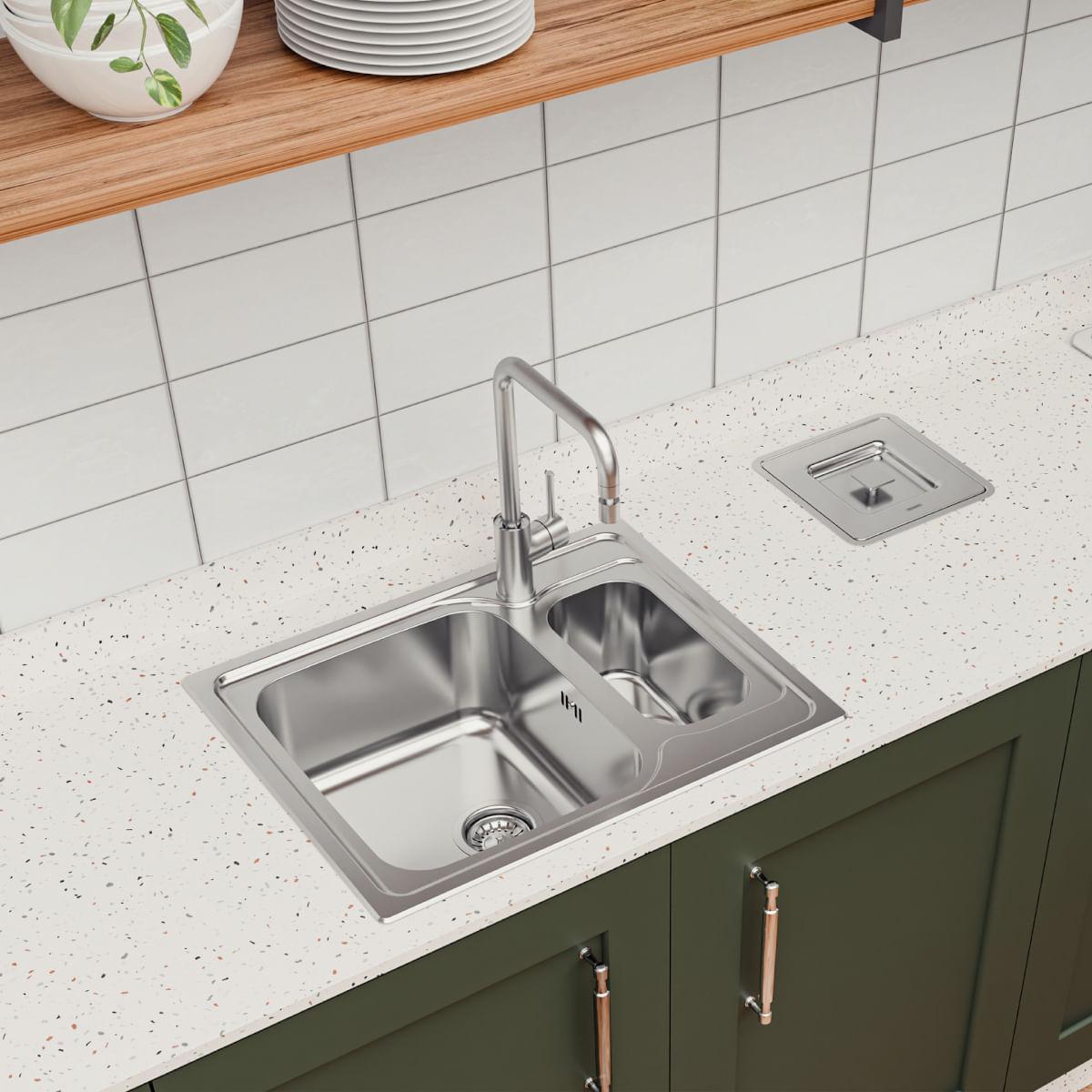 Cuba de Sobrepor Tramontina Marea Deep 1.5C 34 em Aço Inox Acetinado 62 x 50 cm