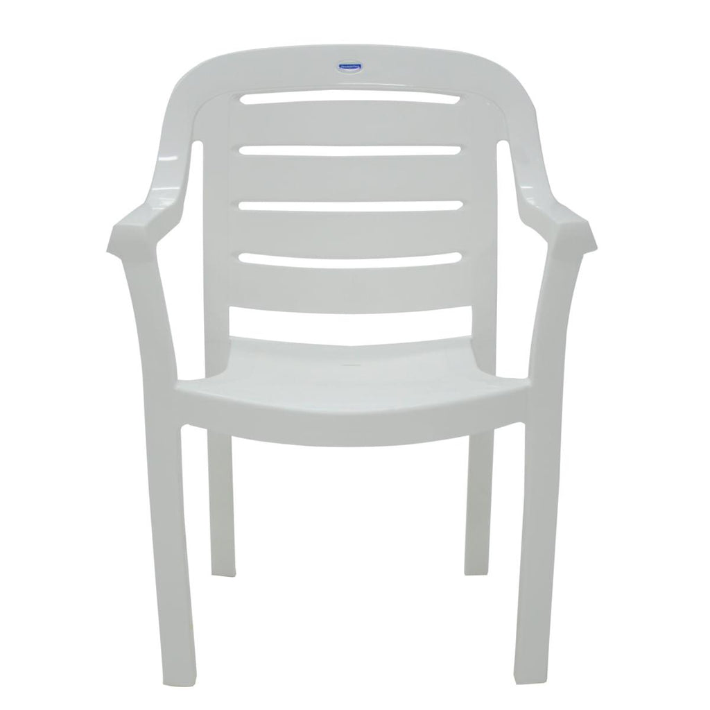 Cadeira Tramontina Miami Branco com Braços Encosto Horizontal em Polipropileno