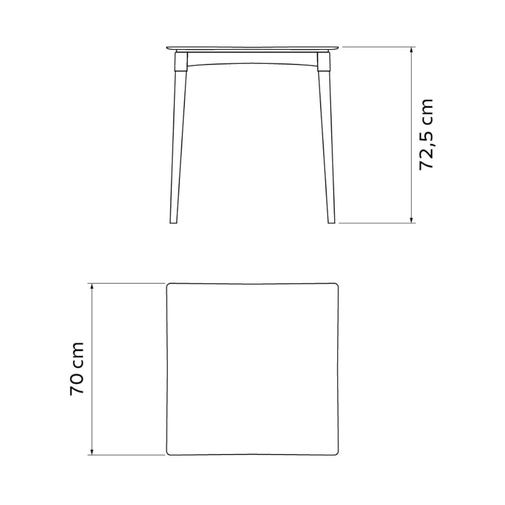 Mesa Tramontina Diana em Polipropileno Amarelo 70cm Pernas de Madeira